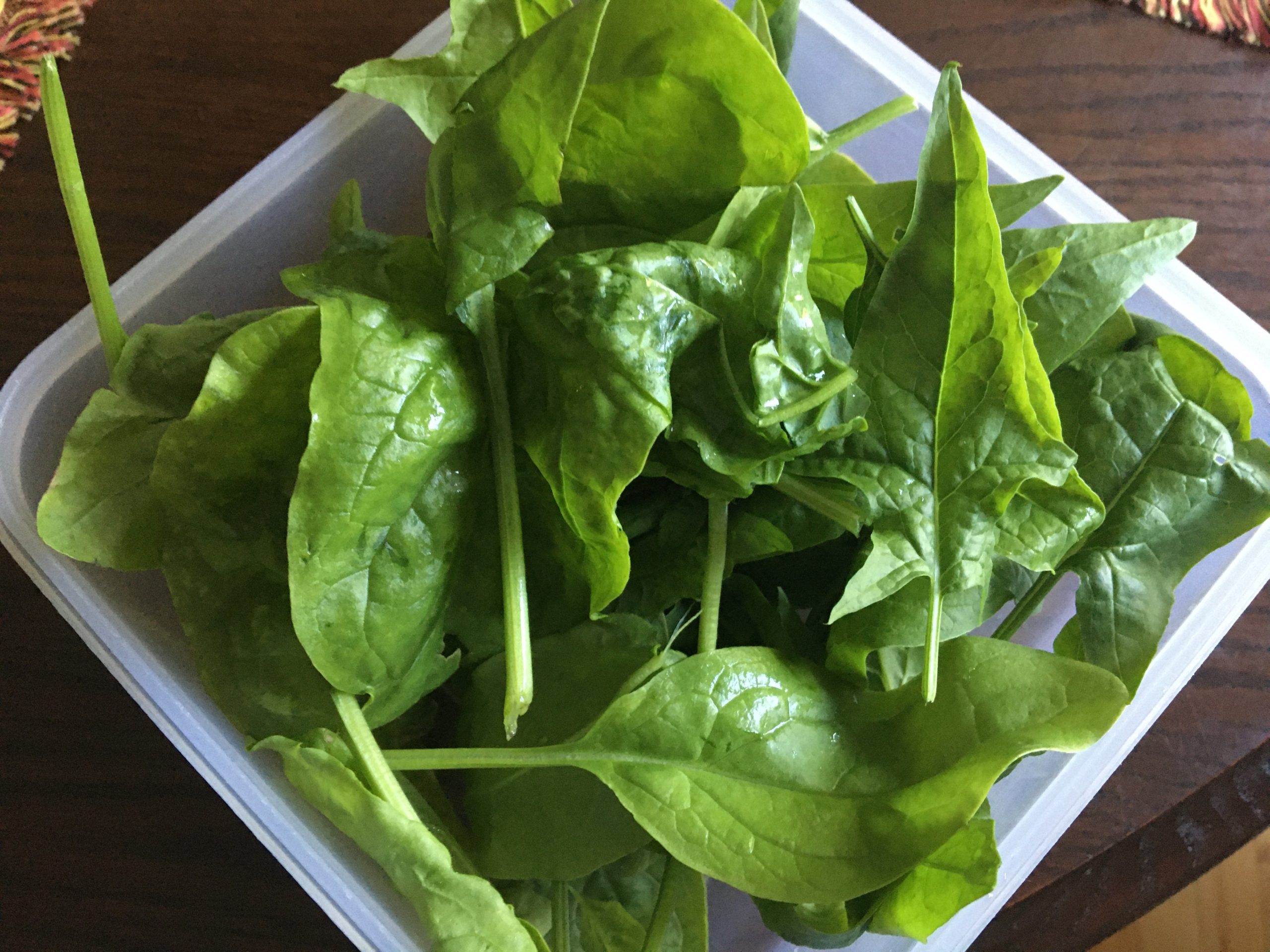 organically grown spinach